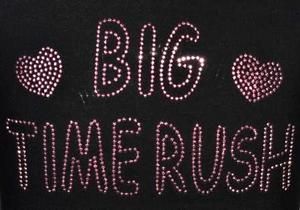Big Time Rush Black Kids Hoodie Pink Diamante 5 15
