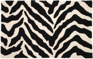 black white zebra stripes accent area rug jellybean