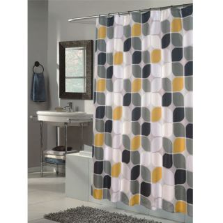 Black White Grey Yellow Deco Fabric Shower Curtain Extra Long 72 x 84 