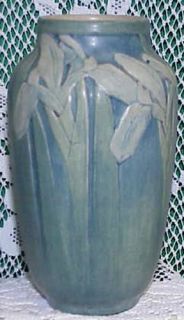 245 Matte Blue 1916 Newcomb Vase Henrietta Bailey Joseph Meyer