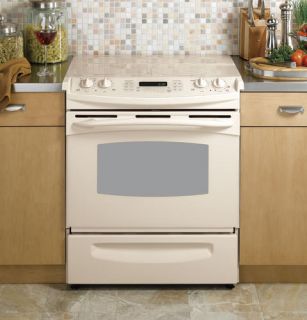 GE Profile 30 Bisque Slide in Electric Range Convection Bake 