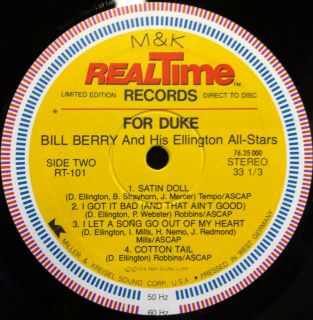 BILL BERRY for duke ellington Archive Mint  RT 101 M&K Audiophile D2D 