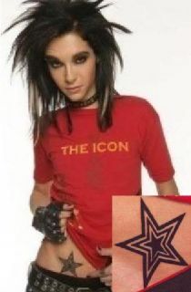 Bill Kaulitz Tokio Hotel Star Tattoo Fingerless Gloves