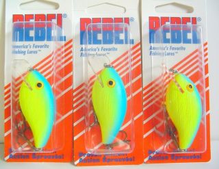 Rebel Square Bill Wee R Lot of 3 Blue Chartreuse
