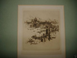 William L Wyllie Etching Old RARE Londons Way Print