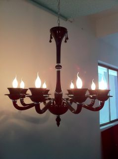 Black Murano Glass 8LTS Modern Pendant Lamp Chandelier