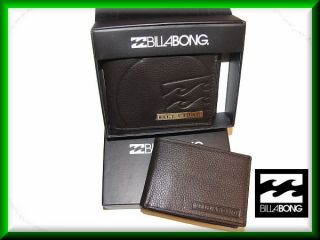 BNIB Billabong Mens Wallet Genuine Leather Brand New Brown 2in1 Card 