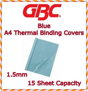 10 x Thermal Binding Covers A4 1 5mm Blue BC313 Ibico