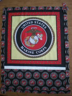 Marine Corps Quilt Top Kit w Binding Fabric; Military 