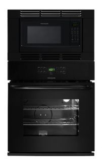   30 inch Black Electric Self Cleaning Wall Oven Microwave Combo