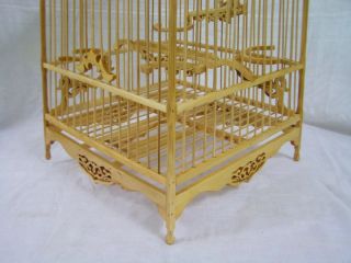Hanging Thoong FAH Wood Bird Cage Thai Southern Style Made in Thailand 