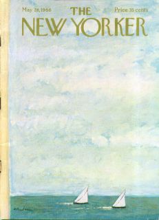 New Yorker Cover Birnbaum Sailboat Big Sky 5 28 1966