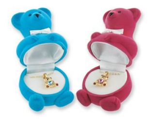 New Kids Girl Birthstone Birthday Necklace Bear Set Gift Easter Teddy 