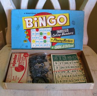 Vintage Transogram Gold Medal Bingo Board Game C1948