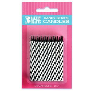 Zoo Animals Zebra Black White Birthday Candles 24ct