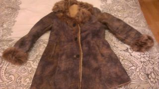 Blue Duck Shearling Coat 100 Authentic in Blue Brown Color