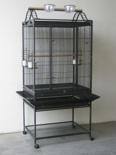 32x24x70 Parrot Bird cage Cages birds stand perch cup wi3203