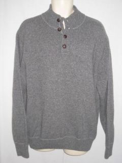 Daniele Blasi Gray Made in Italy Button at Neck Sweater XL New