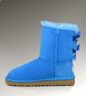 Kids UGG Bailey Bow Boots BLUE SKY Grade  School 3280 sizes 1 to 6