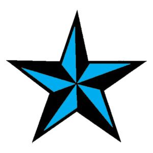 Blue Nautical Star Temporary Tattoo Large Size