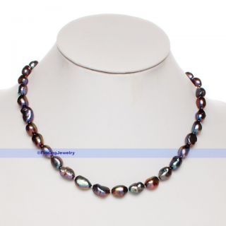 Shinning 18 Genuine Freshwater Black Pearl Necklace  CHRISTMAS GIFT