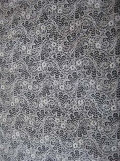 Curtain Valance Black White Floral Look of Fine Lace