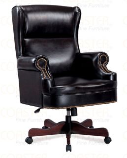 Black Faux Leather Upholstered Executive Office Chair