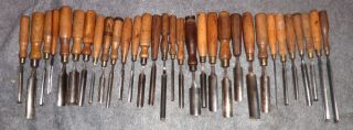 Large Mix lot woodworking / carpentry chisels various old tools 66 
