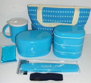  life cup blue color life chopsticks with case blue bento bag blue 