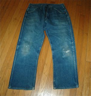   Wrangler Denim Jeans Mens 34x29 Well Used 34 x 29 Bluebell