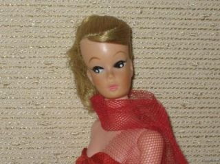 Vintage 1960s Uneeda Debbie Blonde Swirl Ponytail Doll Red Solo