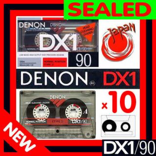 DENON DX 1 DX1/90 DX190 Ten Blank Audio Tapes ( 10 ) Sealed Cassettes 
