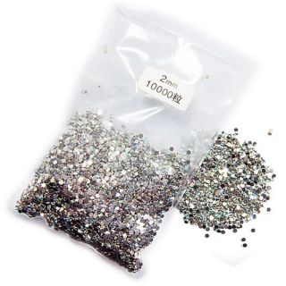 10000 2mm round nail art glitter rhinestone tips free shipping S155