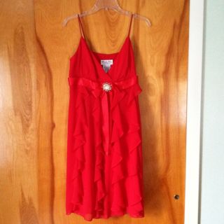 Blondie Nites by Linda Bernell Womens Dress Size 14 Red Short 