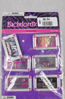 Bachelorette Bling Square Buttons 6 Piece