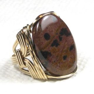 Fine Bloodstone Cabochon Ring 14k Rolled Gold Jewelry