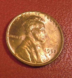 1952 D Denver Mint Lincoln Wheat Penny Cent