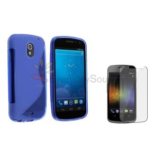    Samsung Galaxy Nexus i515 i9250 S Line TPU Cover Gel Case Blue Film