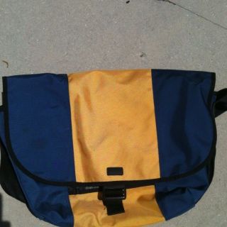 Gap Navy Blue Yellow Messenger Bag Shoulder Strap Bookbag Back Pack 