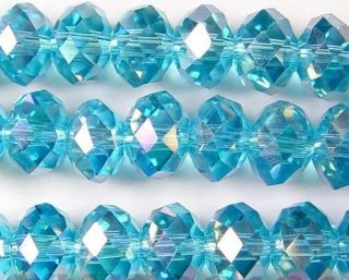 72pcs Lake Blue AB Swarovski Crystal Gemstone Loose Beads 6x8mm