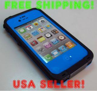 Blue Lifeproof 4 4s iPhone Case Shockproof Waterproof Dustproof 