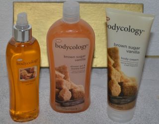 Bodycology Brown Sugar Vanilla Body Mist Shower Gel Body Cream 