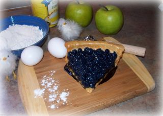Fake Slice Blueberry Tart or Pie Faux Food Photo Prop Home Decor 