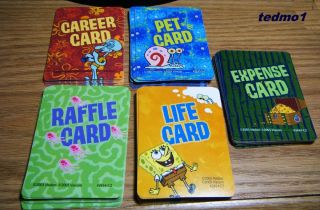   Squarepants Game of Life Board Game Parts 78 Game Cards