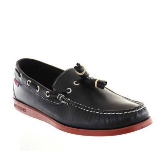 Sebago Mens Boat Shoes B10049 Hamden Black Leather
