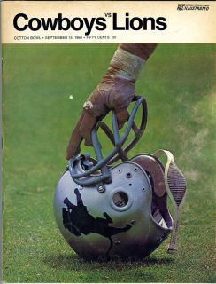   Cowboys V Detroit Lions 1968 Program Meredith Hayes Lilly