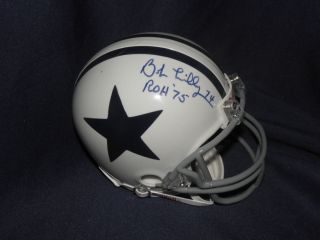 Bob Lilly Signed Dallas Cowboys Retro White Mini Helmet