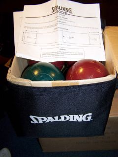 Bocce ball set by Spalding w black zippered bag
