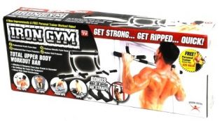 Iron Gym Total Upper Body Workout Bar Pull Up Push Up Crunches Fitness 