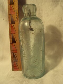 Antique Blob Top Gilhuly Bohan Soda Bottle New Haven Conn Aqua Green 